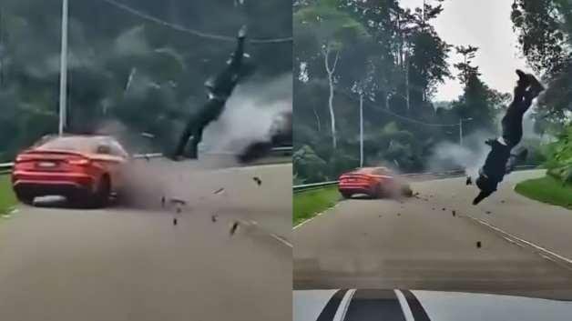Süratli motosikletli karşı şeride geçince feci kazaya neden oldu