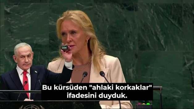 İzlanda Dışişleri bakanının Netanyahu için söylediği "korkak" sözleri BM'de alkış aldı